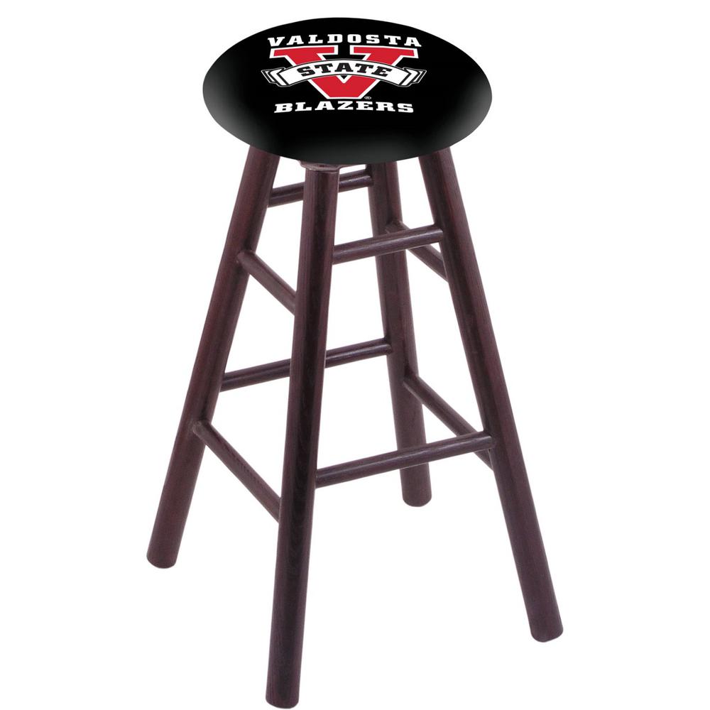 Oak Counter Stool in Dark Cherry Finish with Valdosta State Seat. The main picture.