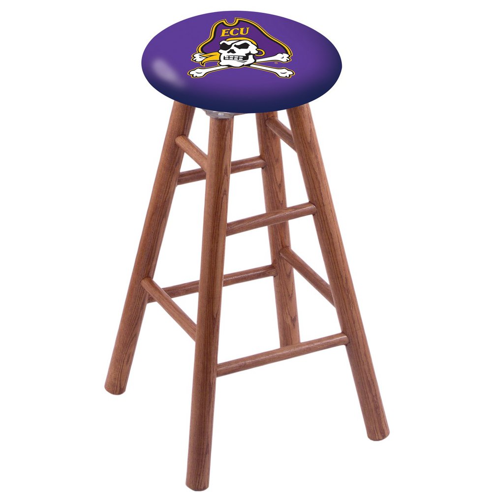 Oak Counter Stool in Medium Finish with East Carolina Seat. The main picture.