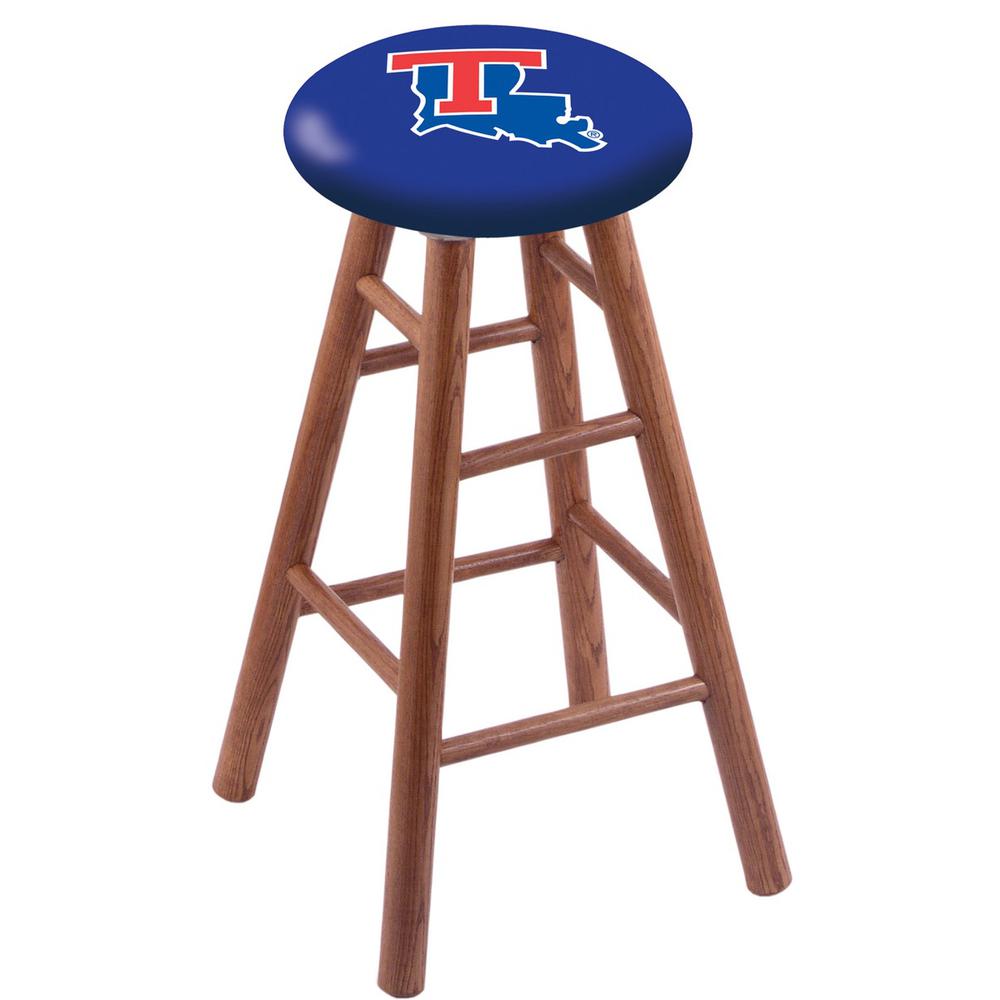 Oak Counter Stool in Medium Finish with Louisiana Tech Seat. The main picture.