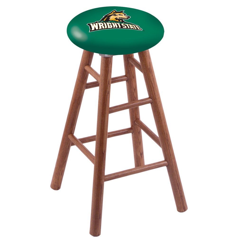 Oak Counter Stool in Medium Finish with Wright State Seat. Picture 1