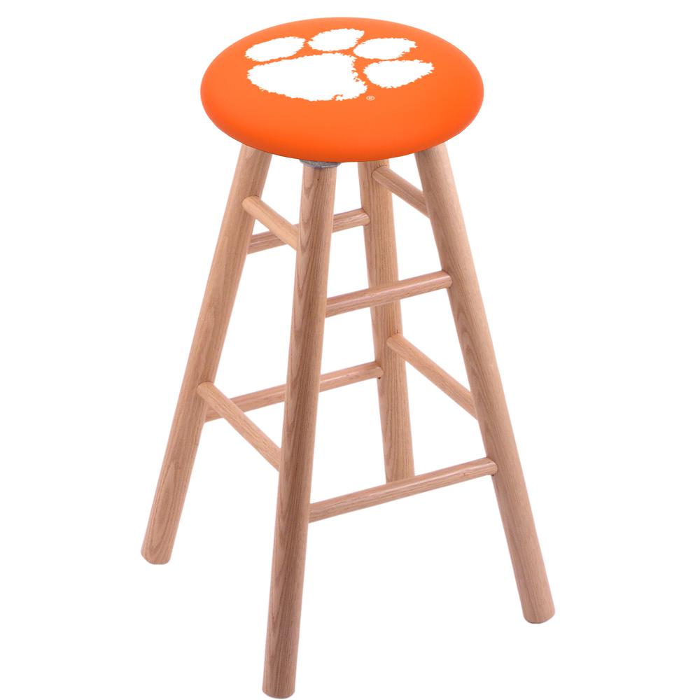 Oak Counter Stool in Natural Finish with Clemson Seat. Picture 1