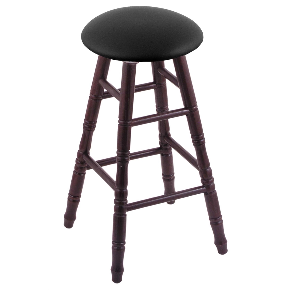 XL Oak Counter Stool in Dark Cherry Finish with Black Vinyl Seat. Picture 1