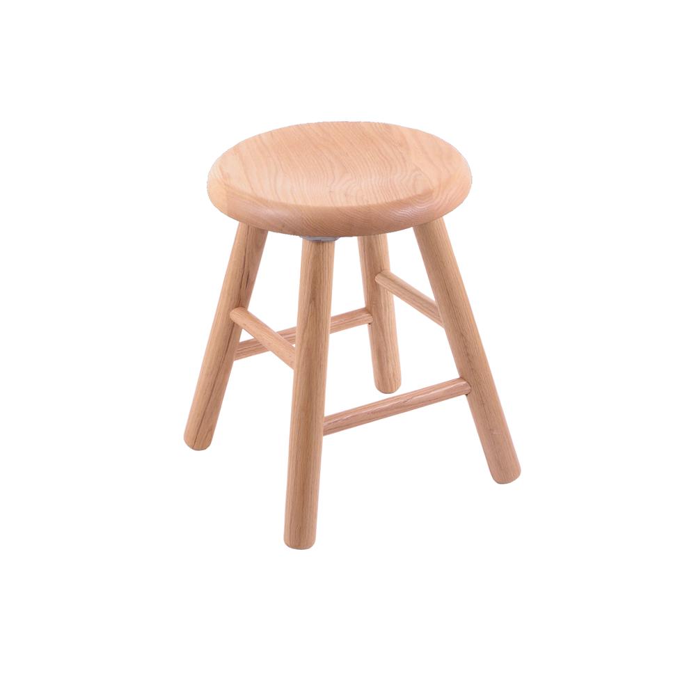 Oak Saddle Dish 18" Swivel Vanity Stool with Smooth Legs, Natural Finish. The main picture.