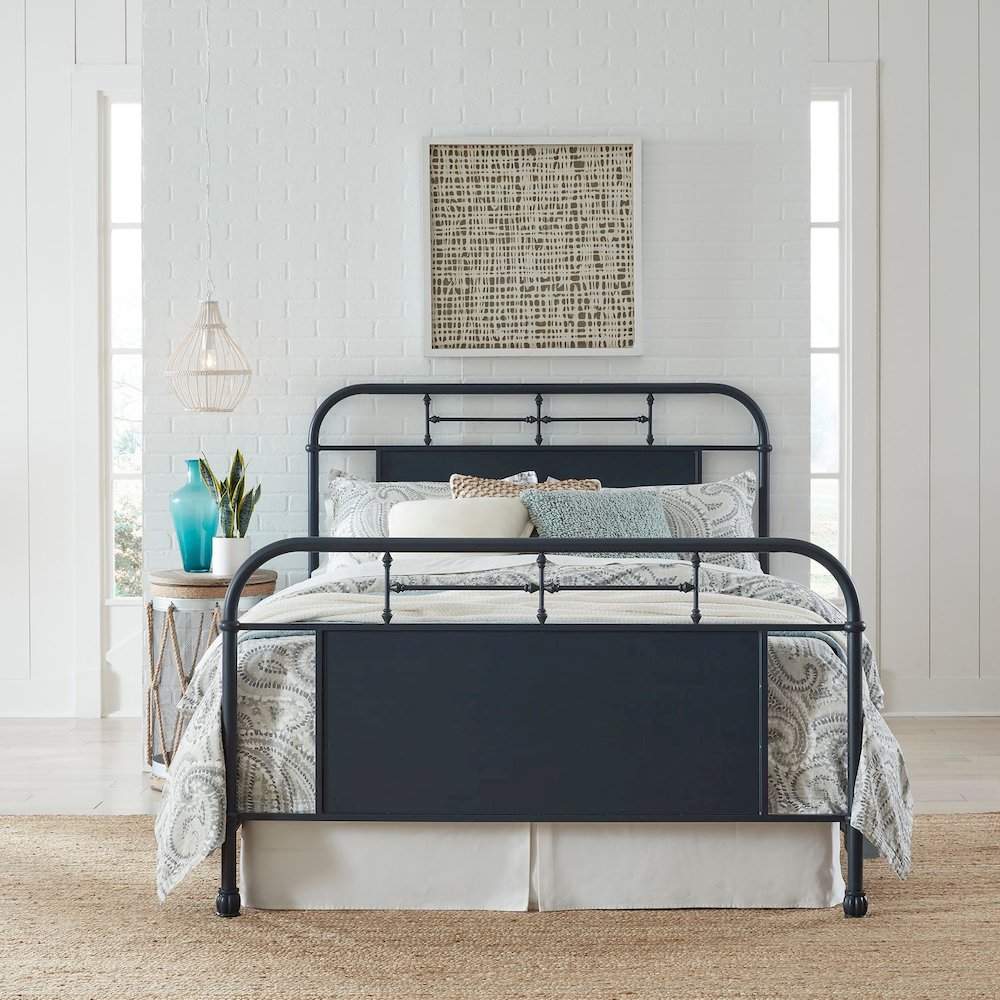 King Metal Bed- Navy. Picture 5