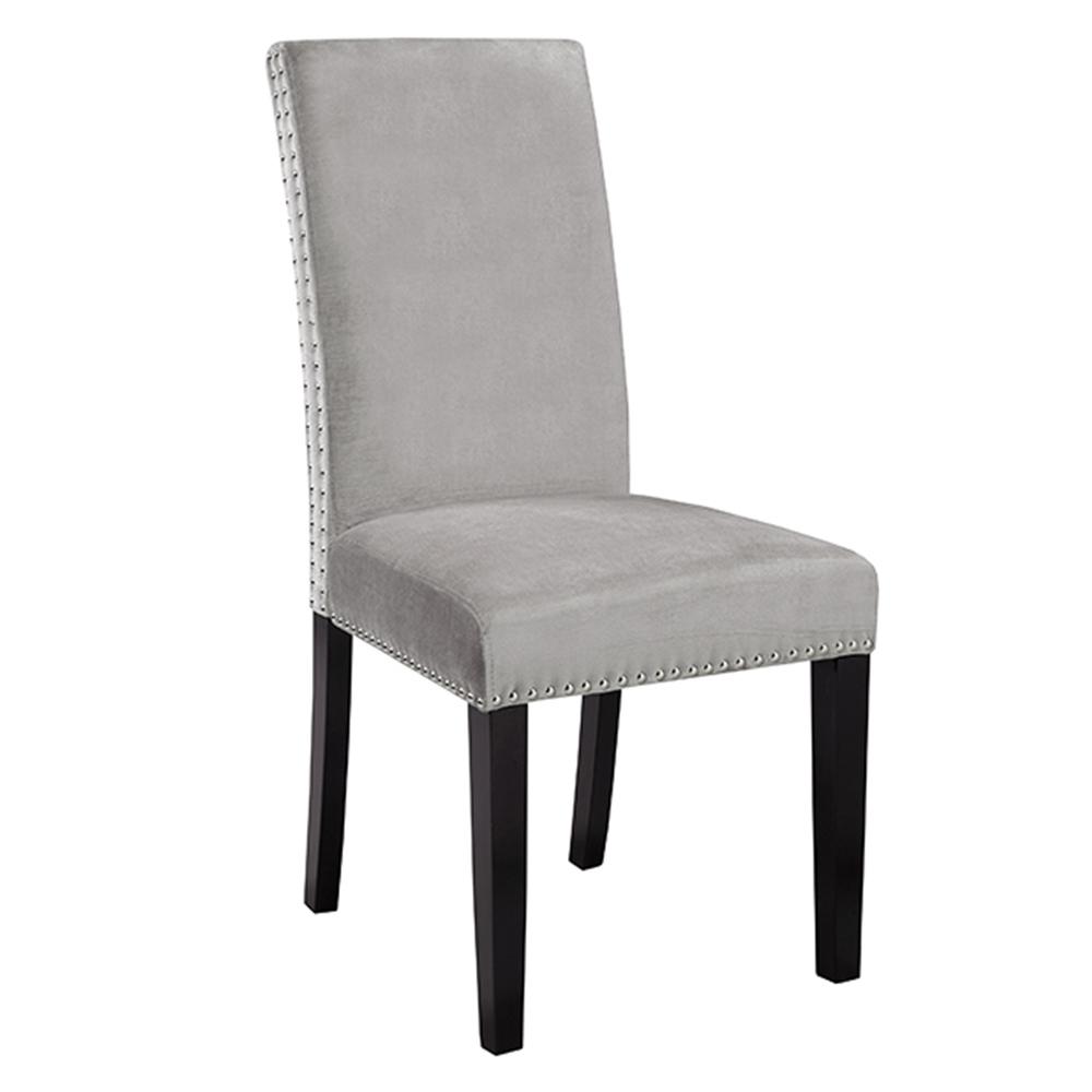 Uptown Club Grey Velvet Dining Chair Alloy - Set of 2. Picture 1