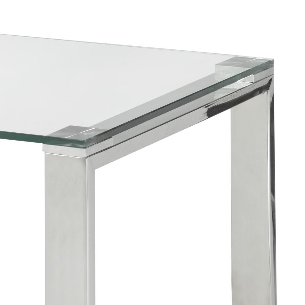 Uptown Club Wise Silver Glass Writing Desk. Picture 2
