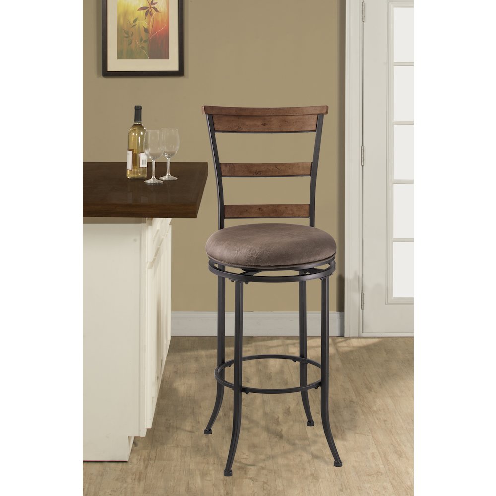 Charleston Swivel Ladder Back Counter Height Stool. Picture 2