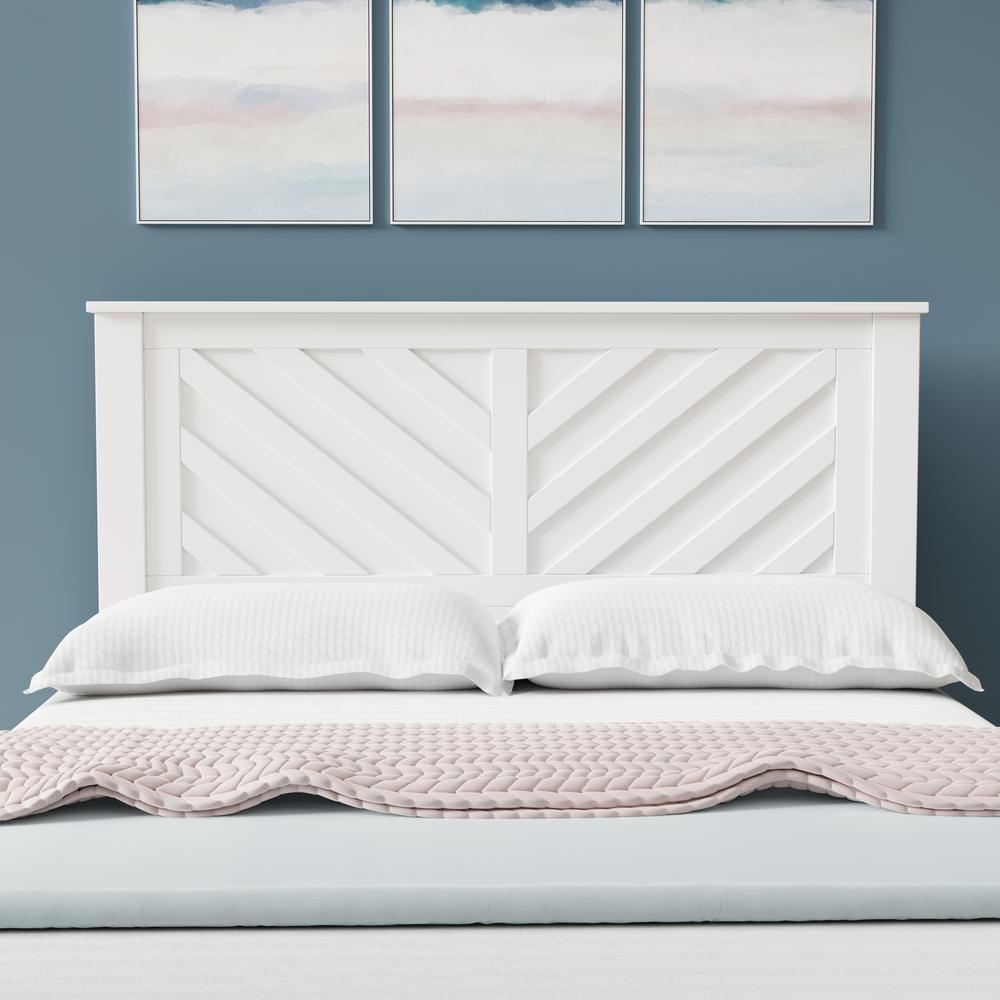 LaFerme Wood Headboard in White - Full Size. Picture 1