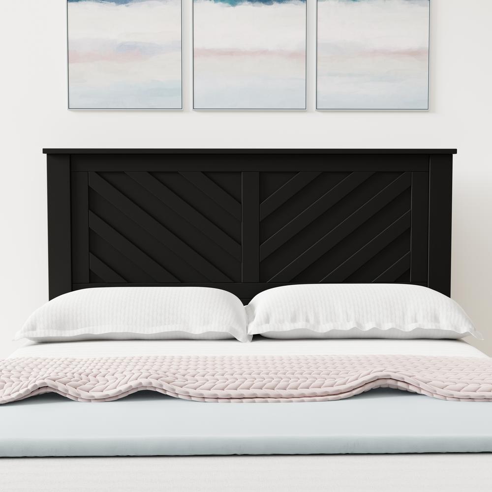 LaFerme Wood Headboard in Black - Full Size. The main picture.