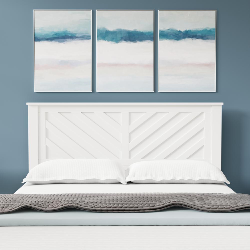 LaFerme Wood Headboard in White - Queen Size. Picture 4
