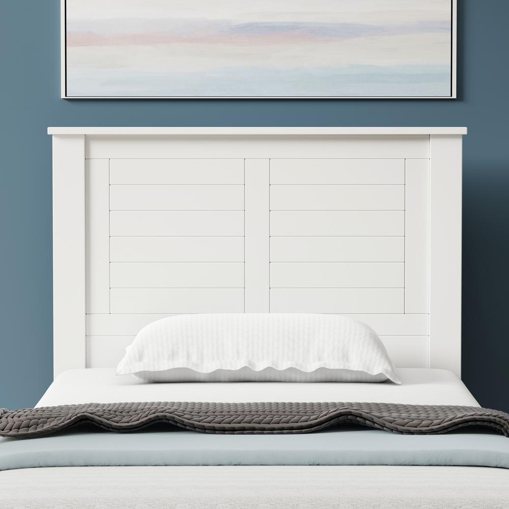 Campagne Wood Headboard in White - Twin Size. Picture 1