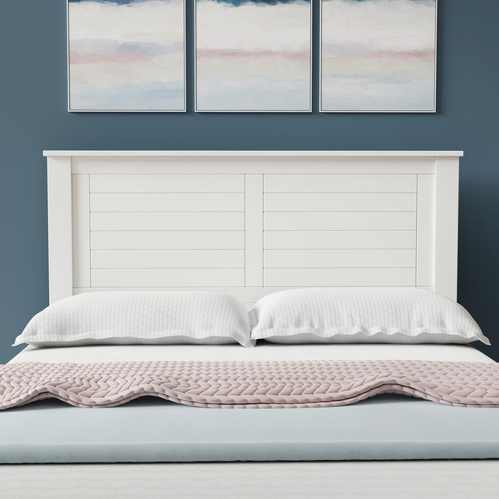 Campagne Wood Headboard in White - Full Size. Picture 1