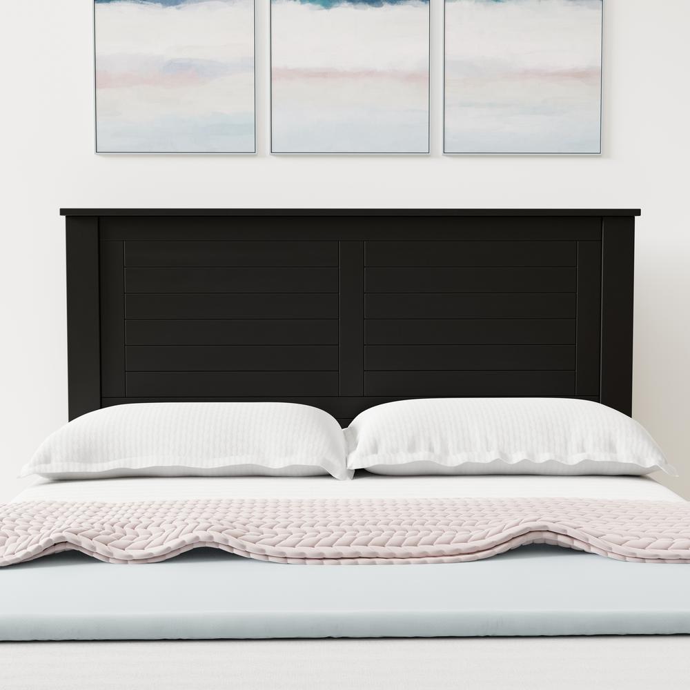 Campagne Wood Headboard in Black - Full Size. Picture 1
