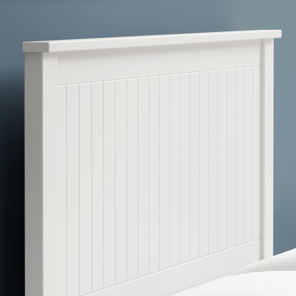 Wainscott Wood Headboard in White - Queen Size. Picture 2
