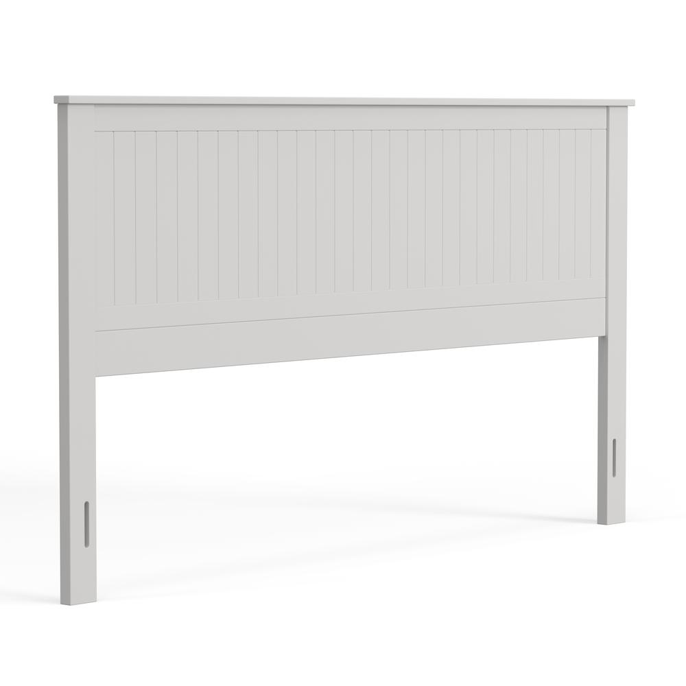 Wainscott Wood Headboard in White - King Size. Picture 1