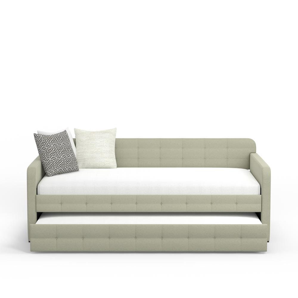 Tufted Twin Daybed with Trundle in Beige. Picture 5