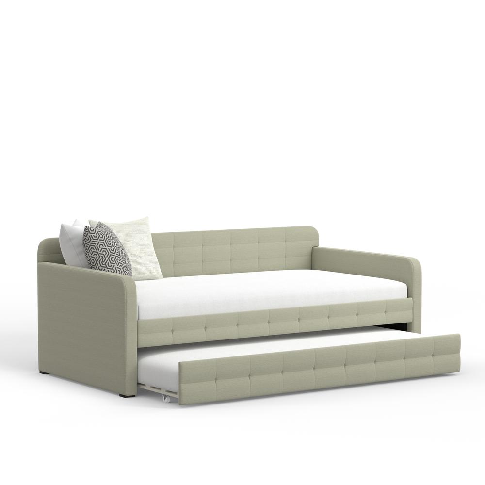 Tufted Twin Daybed with Trundle in Beige. Picture 6