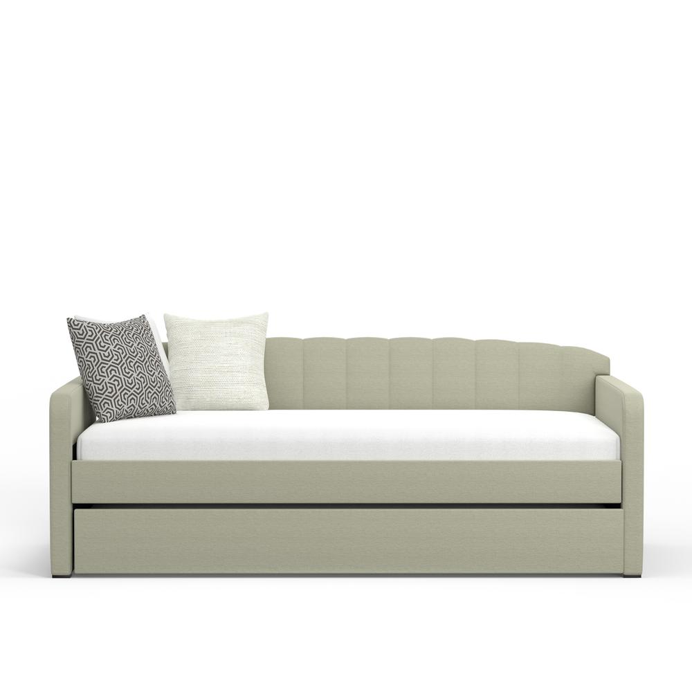 Scalloped Twin Daybed with Trundle in Beige. Picture 3