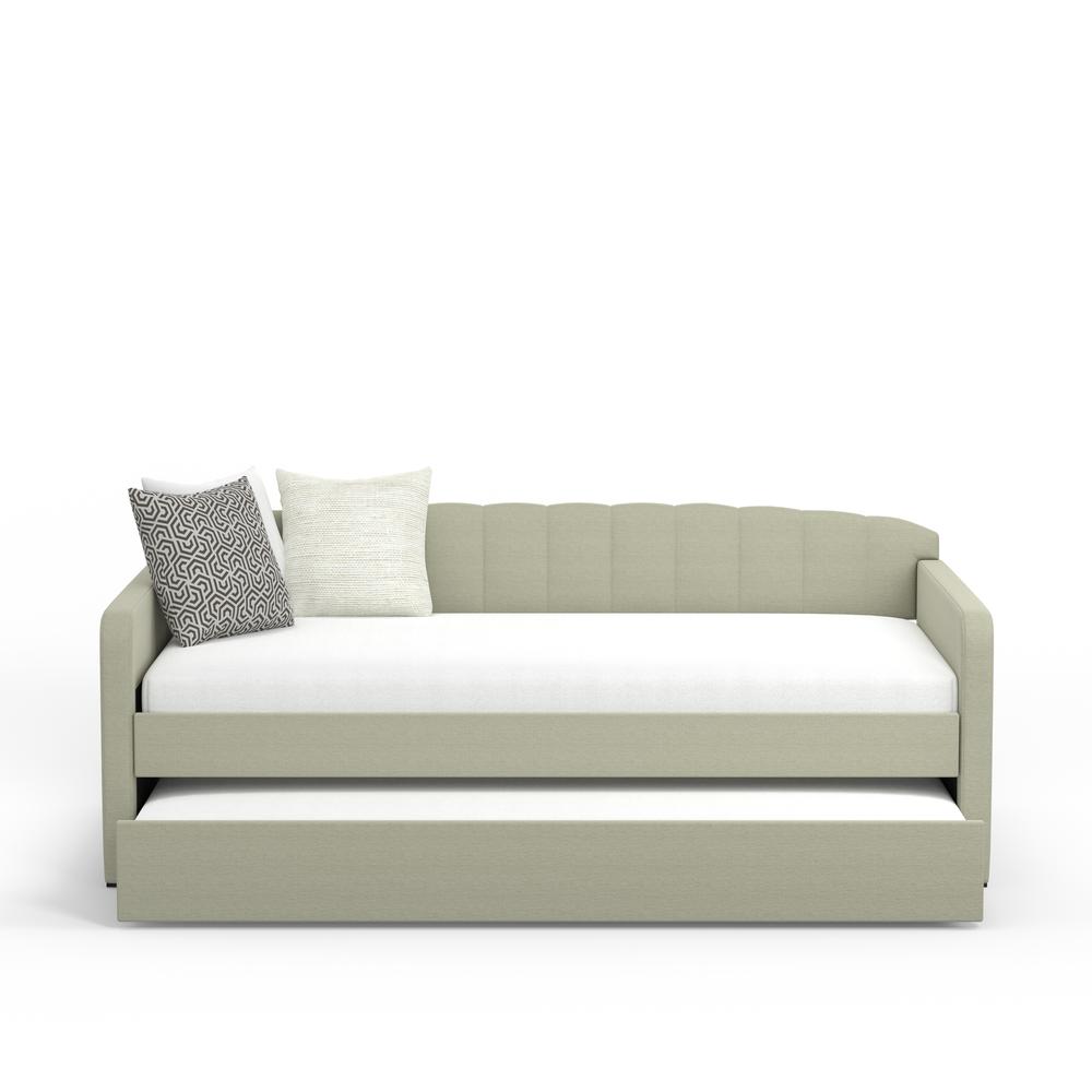 Scalloped Twin Daybed with Trundle in Beige. Picture 4