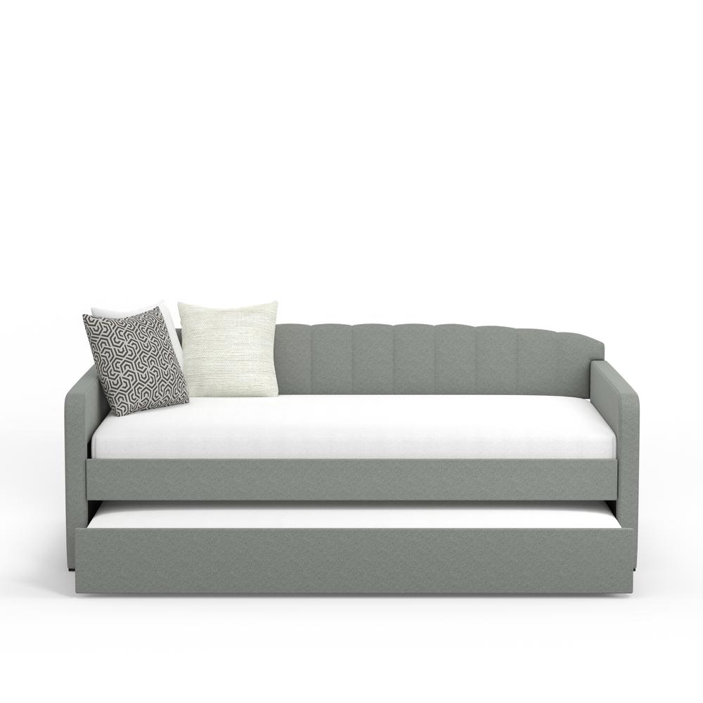 Scalloped Twin Daybed with Trundle in Stone. Picture 4