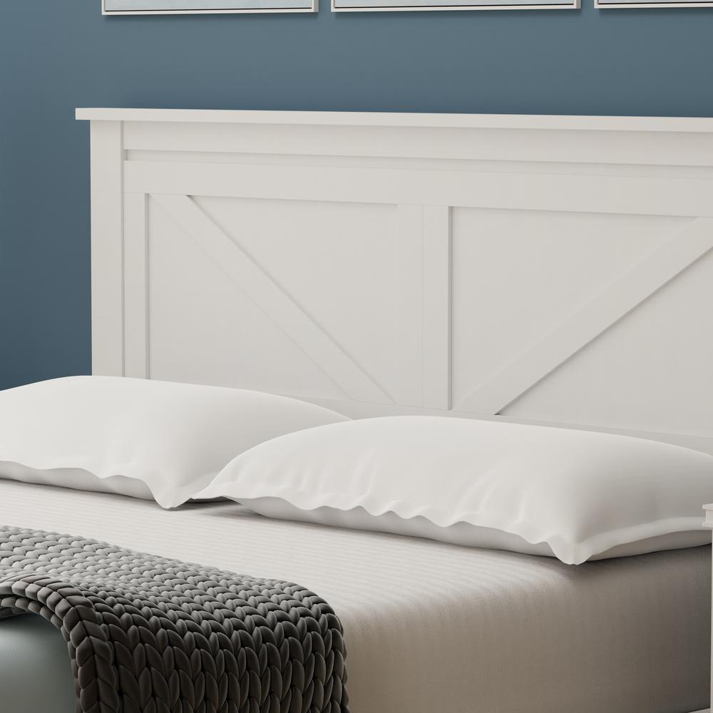 Farmhouse Wood Platform Bed in King - White. Picture 8