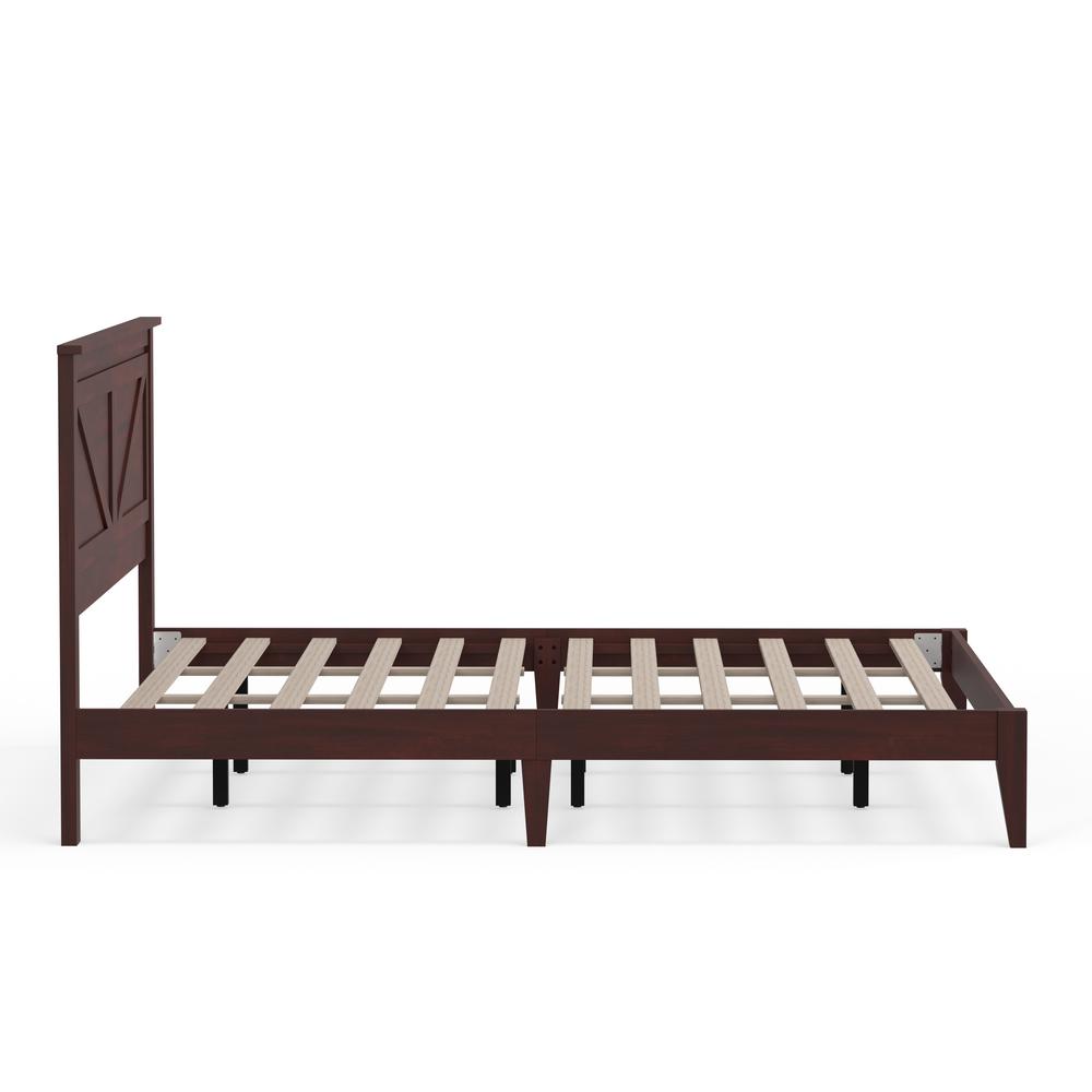 Farmhouse Wood Platform Bed in King - Cherry. Picture 5