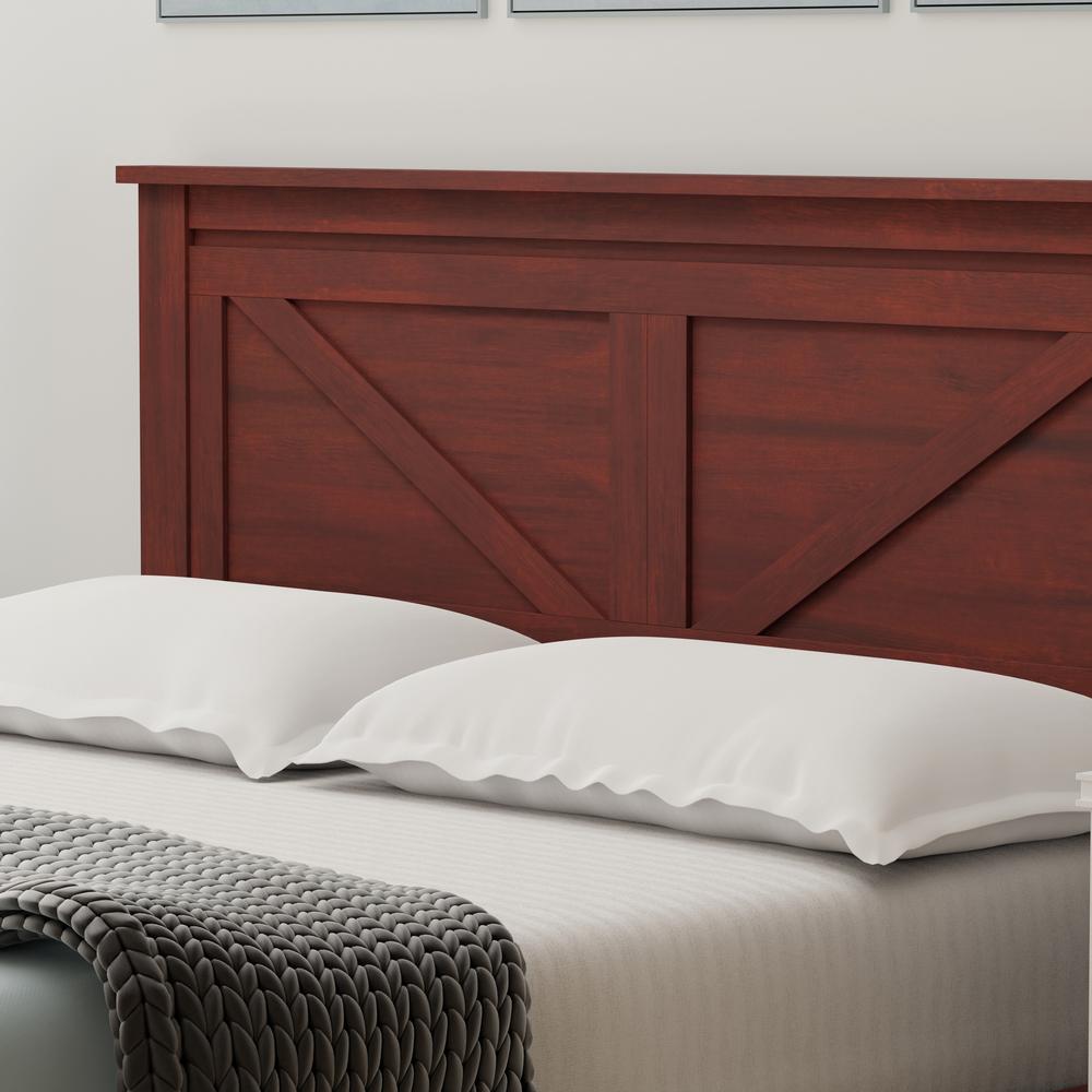 Farmhouse Wood Platform Bed in King - Cherry. Picture 8