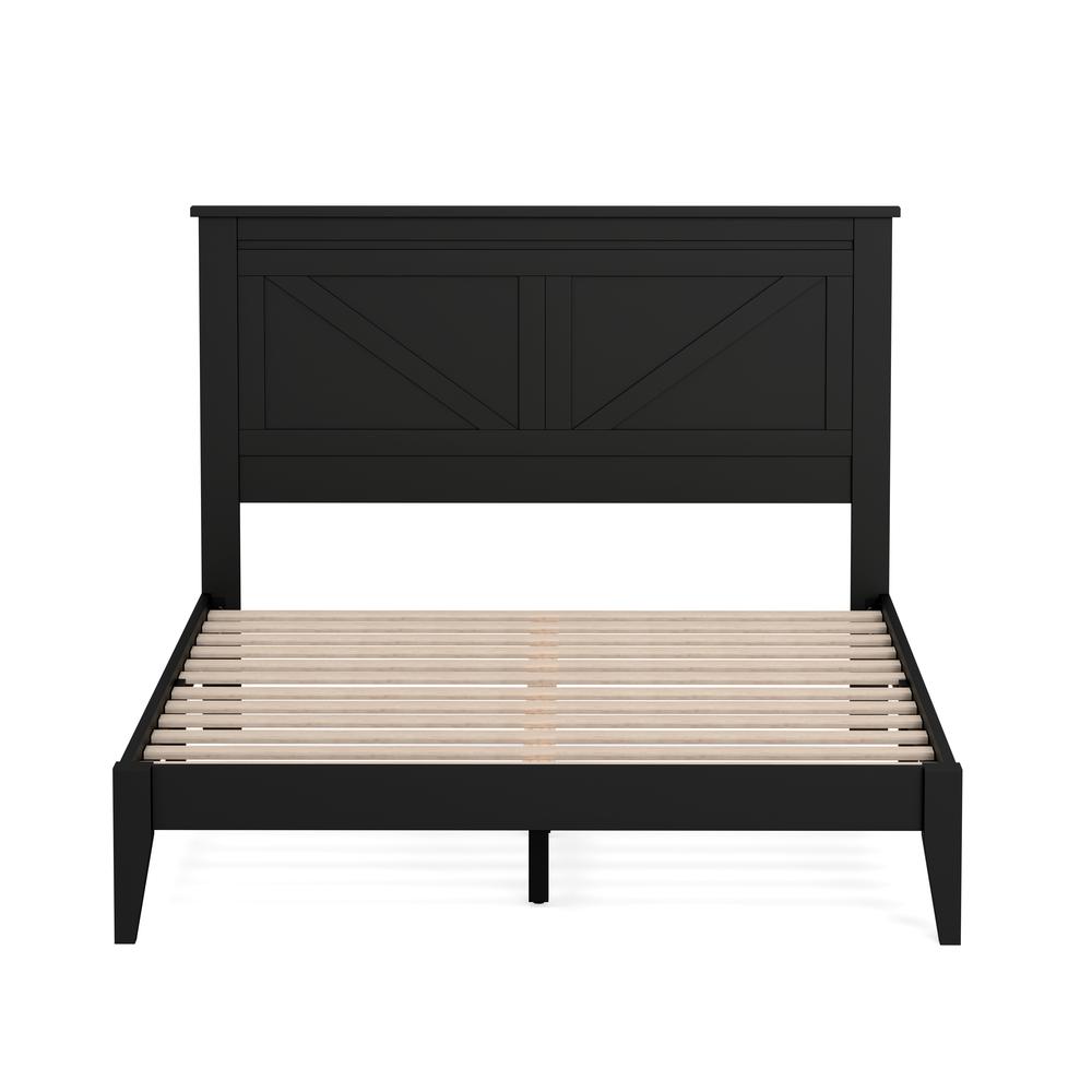 Farmhouse Wood Platform Bed in Full - Black. Picture 3