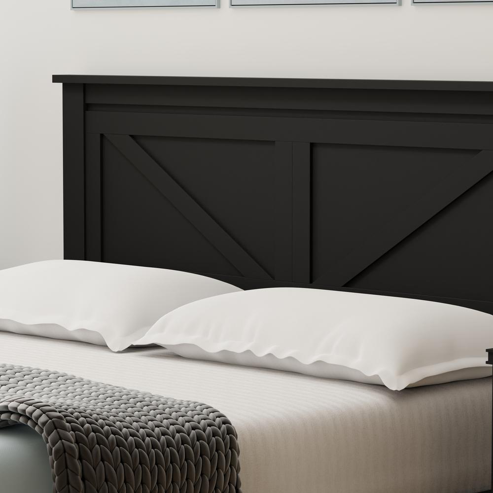 Farmhouse Wood Platform Bed in Full - Black. Picture 8