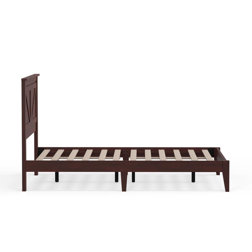 Farmhouse Wood Platform Bed in Full - Cherry. Picture 5