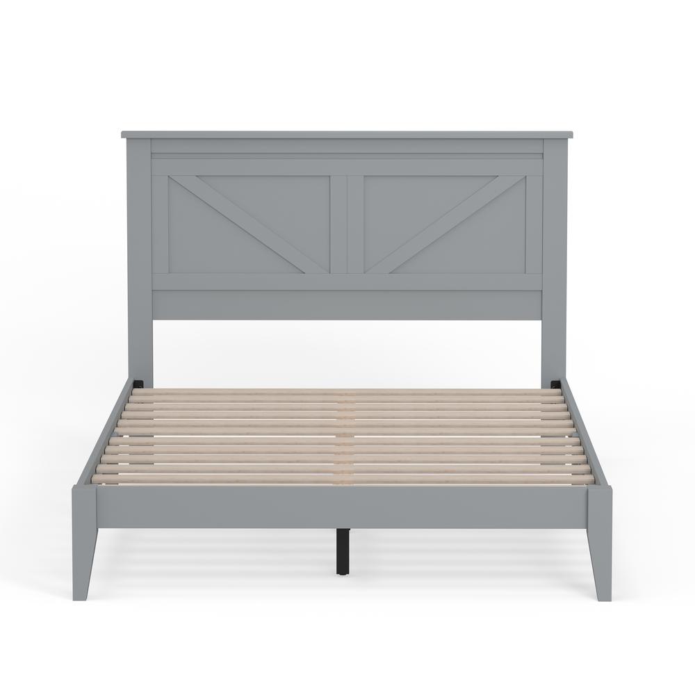 Farmhouse Wood Platform Bed in Full - Grey. Picture 3