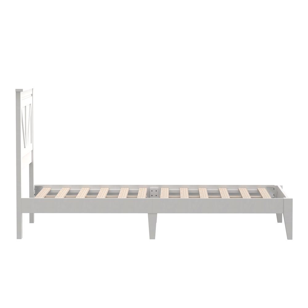 Farmhouse Wood Platform Bed in Twin - White. Picture 5
