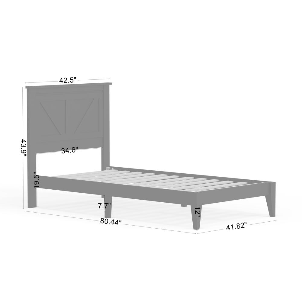 Farmhouse Wood Platform Bed in Twin - White. Picture 9