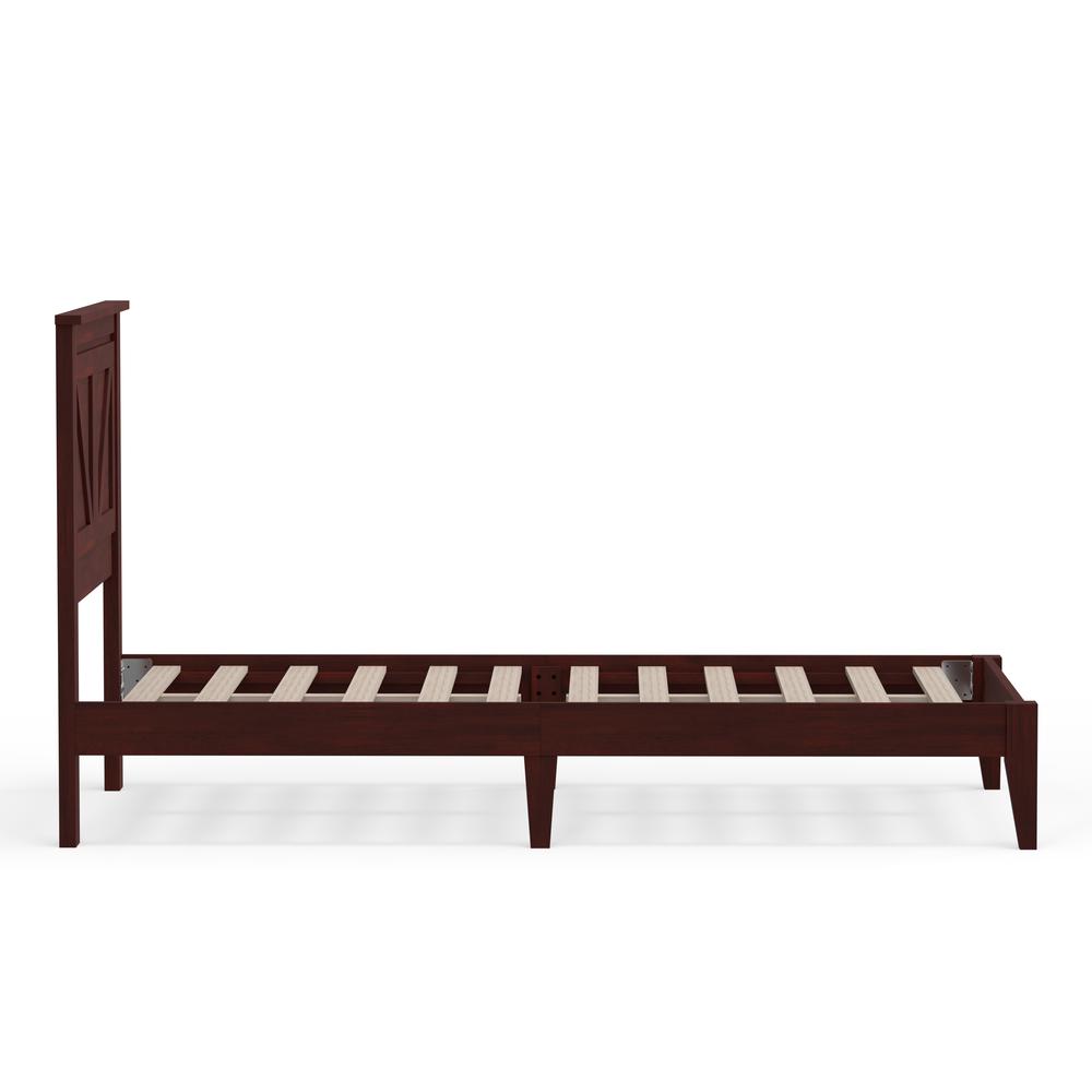 Farmhouse Wood Platform Bed in Twin - Cherry. Picture 5