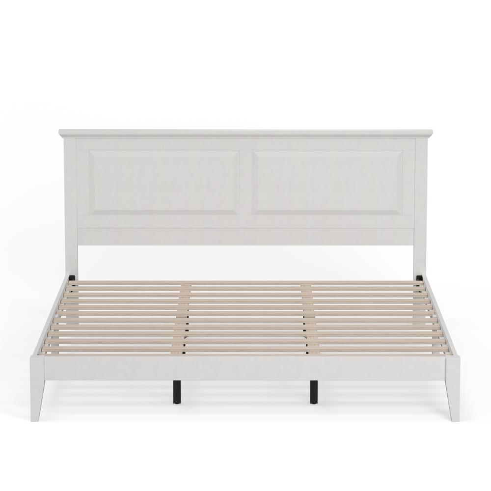 Cottage Style Wood Platform Bed in King - White. Picture 3