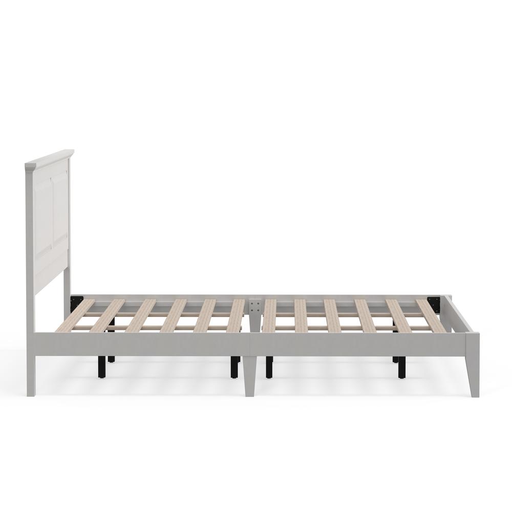 Cottage Style Wood Platform Bed in King - White. Picture 5