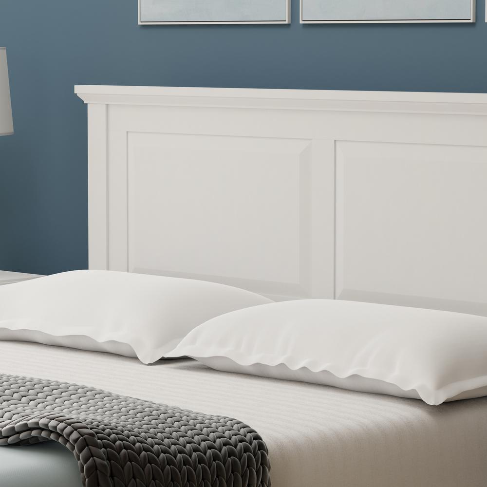 Cottage Style Wood Platform Bed in King - White. Picture 7