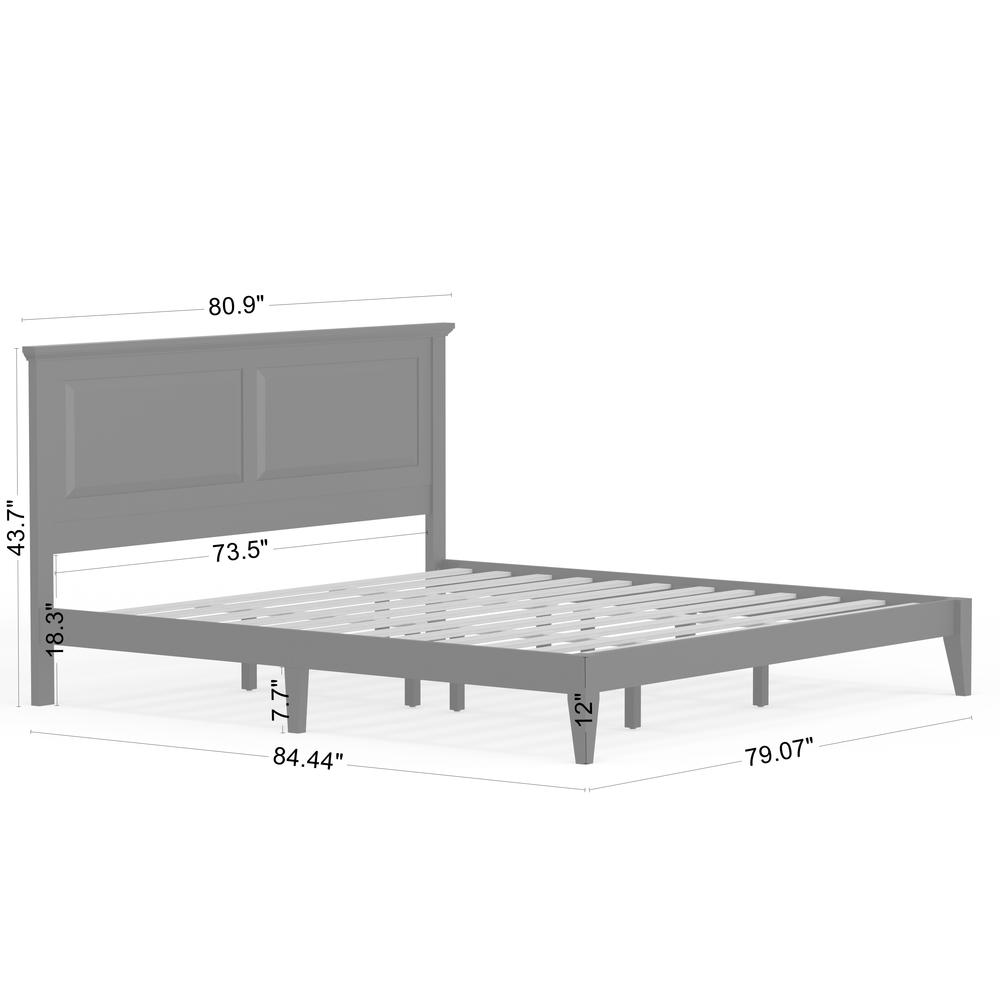 Cottage Style Wood Platform Bed in King - White. Picture 9