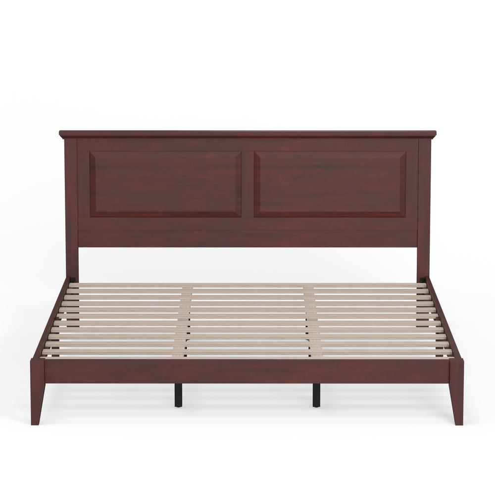 Cottage Style Wood Platform Bed in King - Cherry. Picture 3
