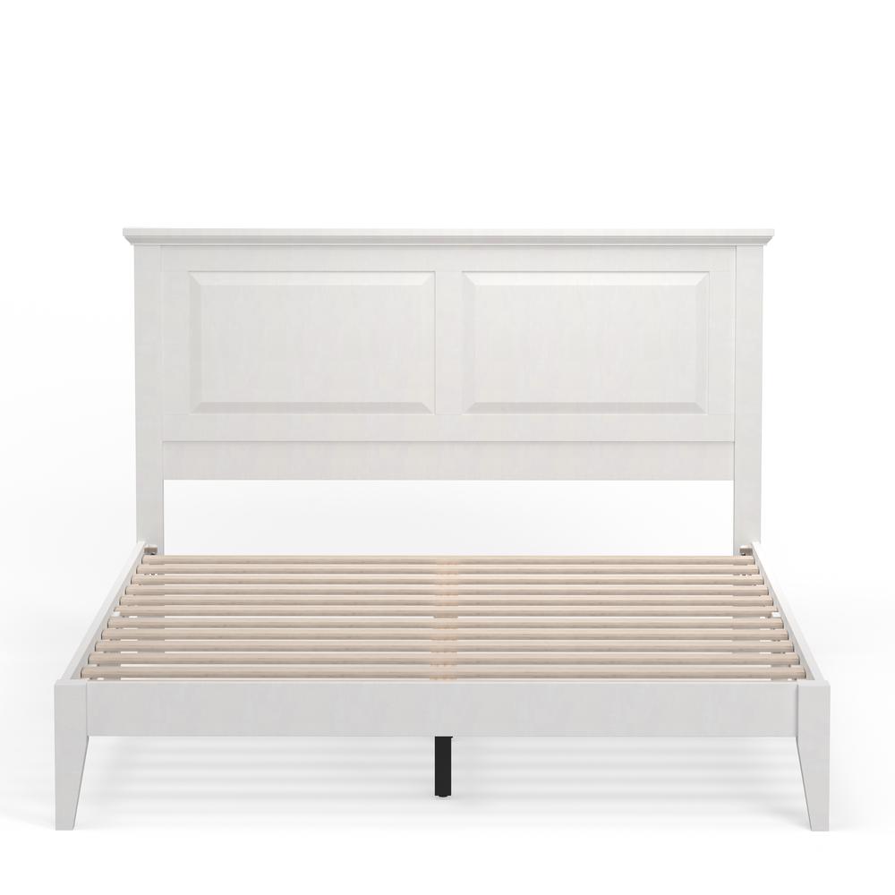 Cottage Style Wood Platform Bed in Queen - White. Picture 2