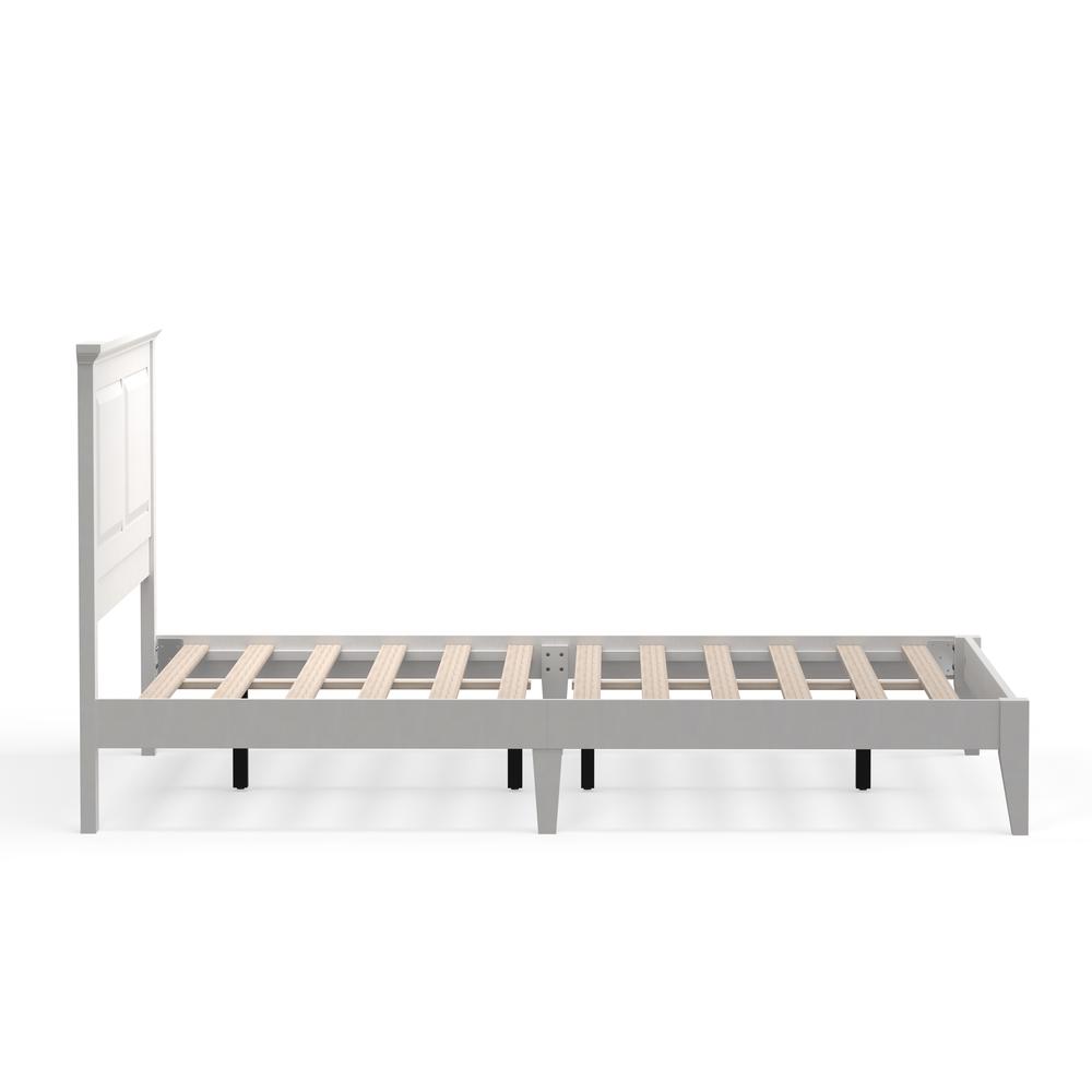Cottage Style Wood Platform Bed in Queen - White. Picture 3