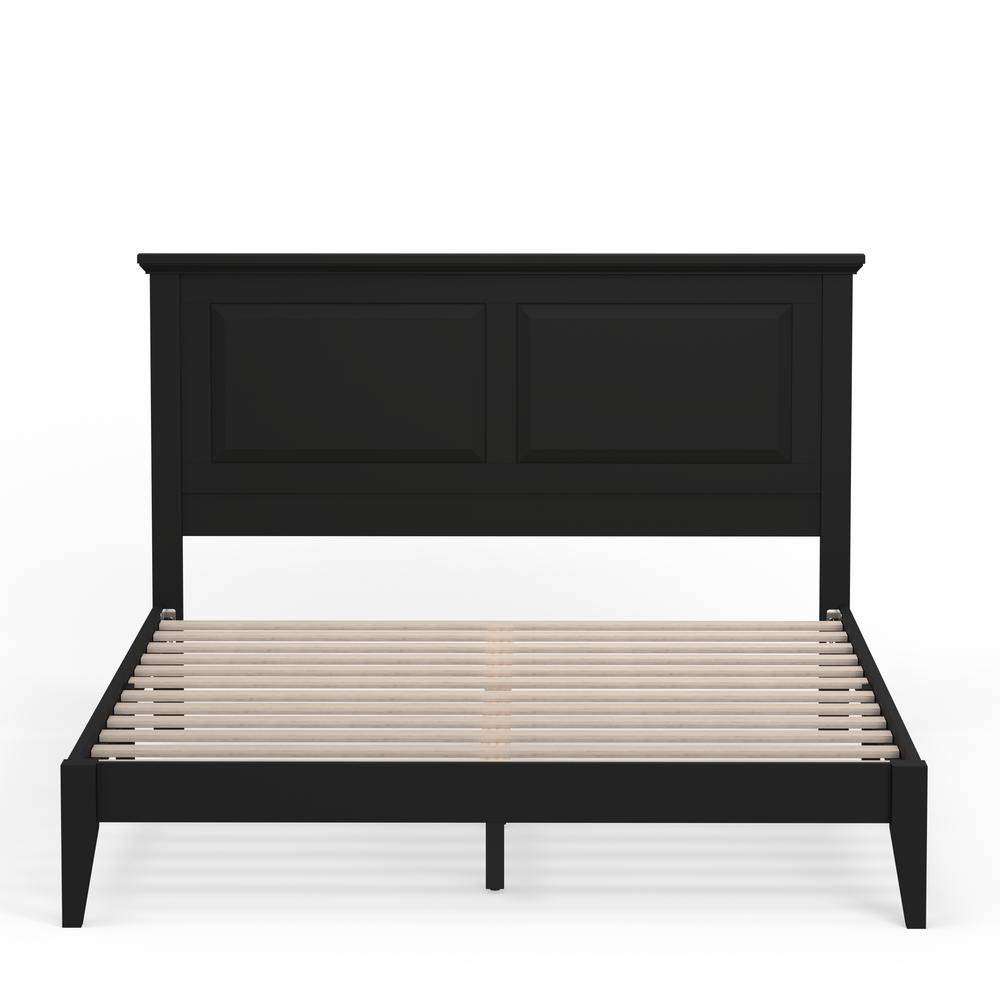 Cottage Style Wood Platform Bed in Queen - Black. Picture 3