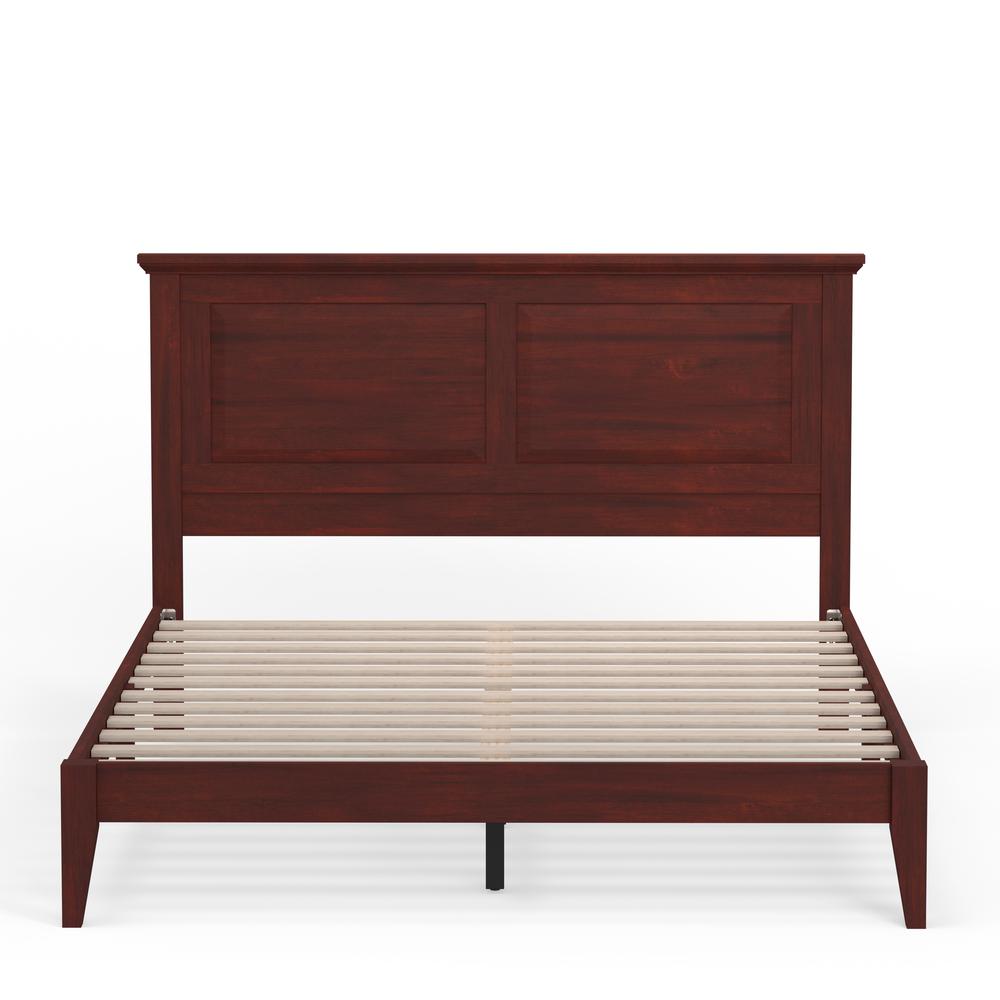 Cottage Style Wood Platform Bed in Queen - Cherry. Picture 3