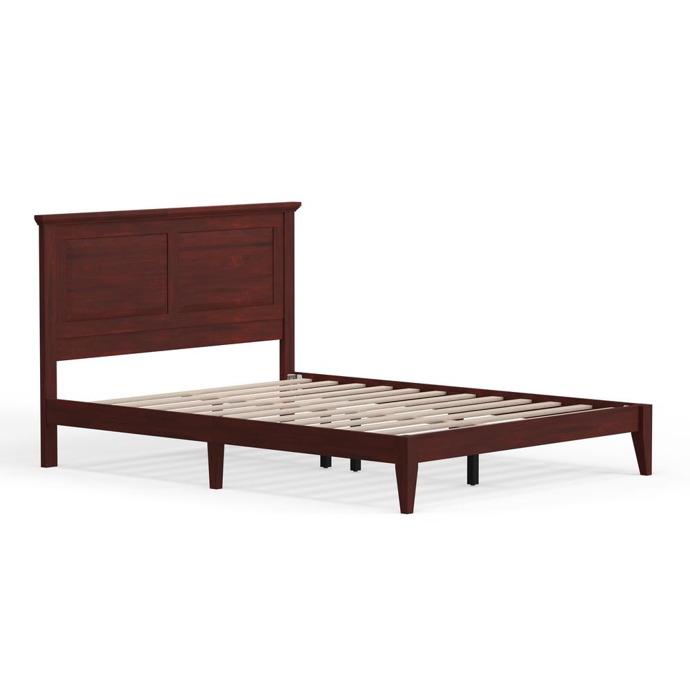 Cottage Style Wood Platform Bed in Queen - Cherry. Picture 4