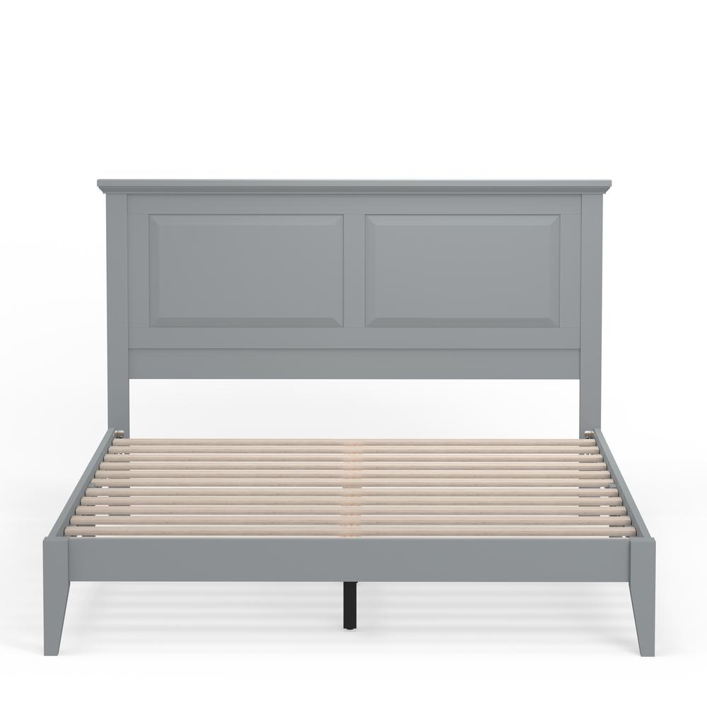 Cottage Style Wood Platform Bed in Queen - Grey. Picture 3