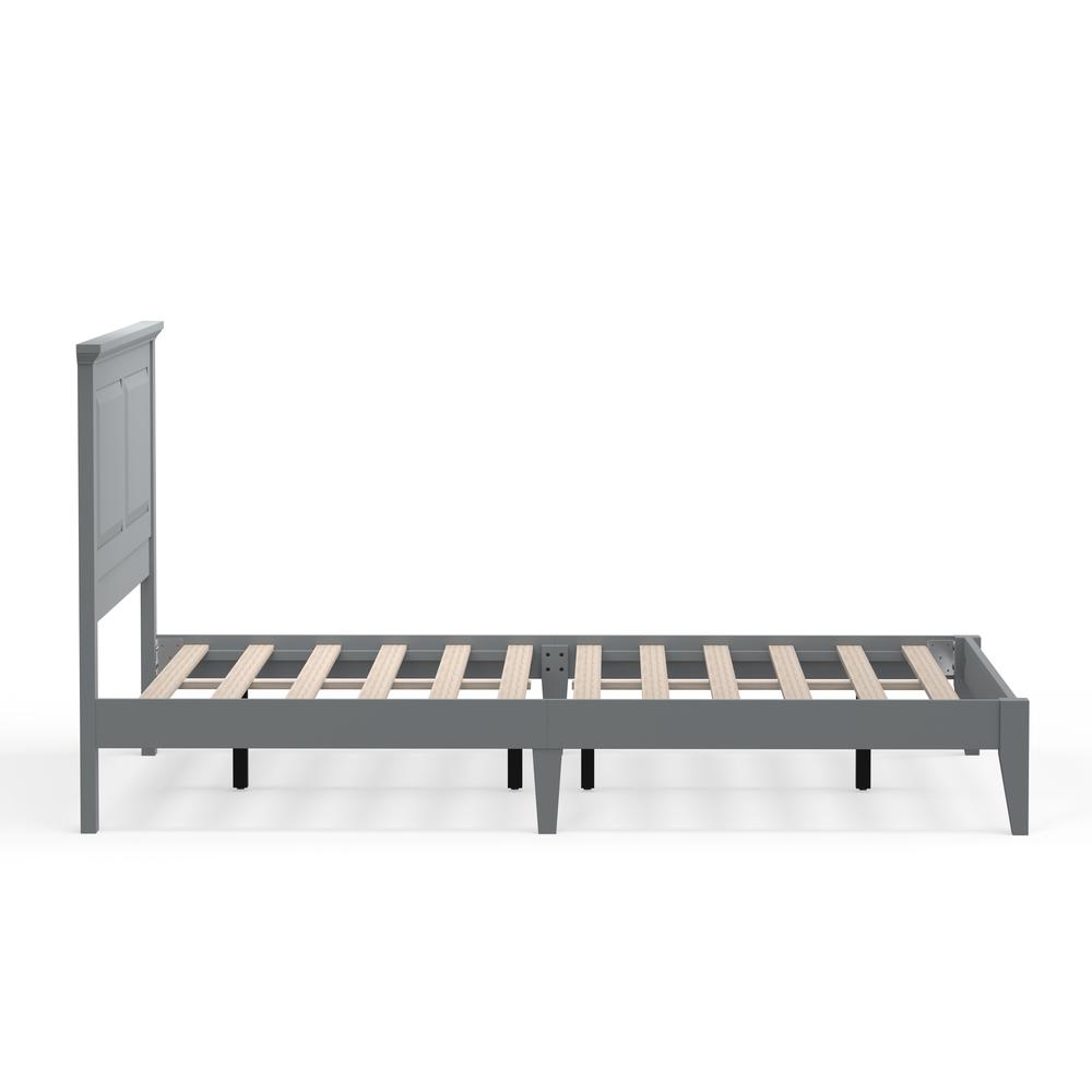 Cottage Style Wood Platform Bed in Queen - Grey. Picture 5