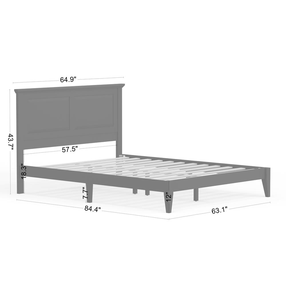 Cottage Style Wood Platform Bed in Queen - Grey. Picture 9