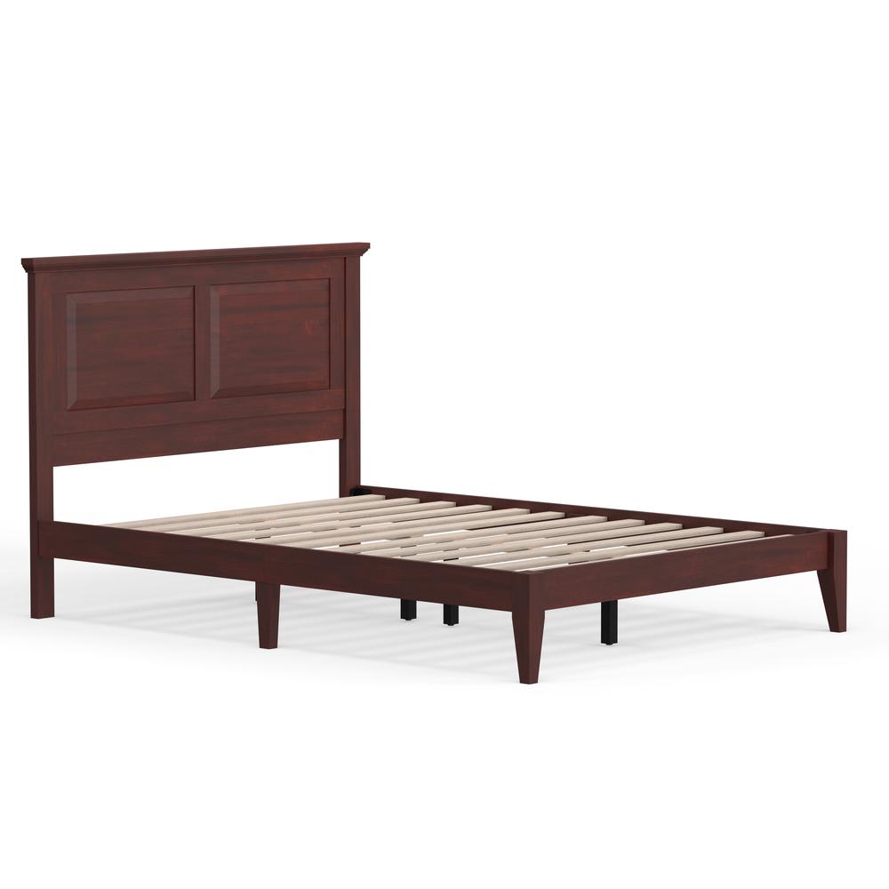 Cottage Style Wood Platform Bed in Full - Cherry. Picture 4