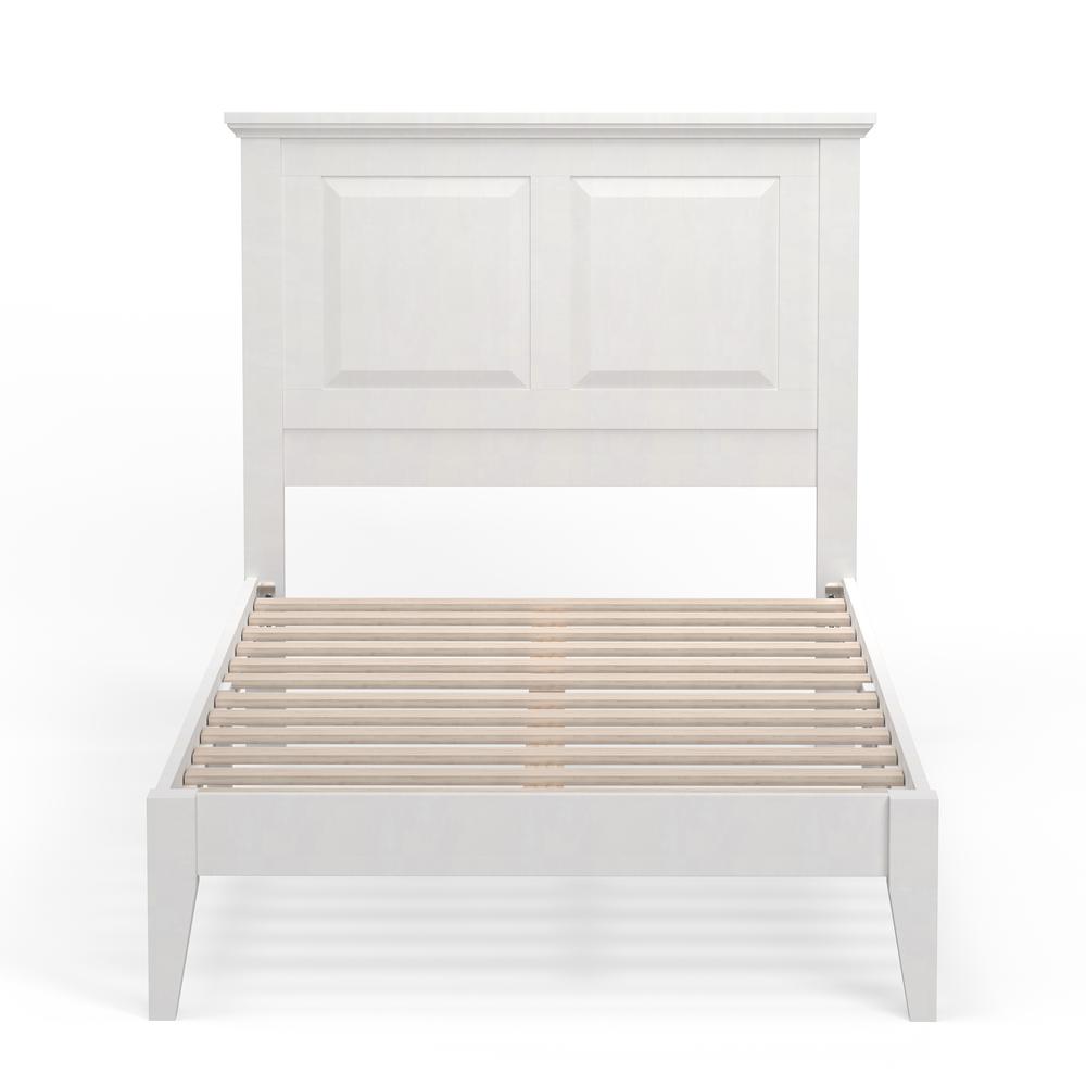 Cottage Style Wood Platform Bed in Twin - White. Picture 3