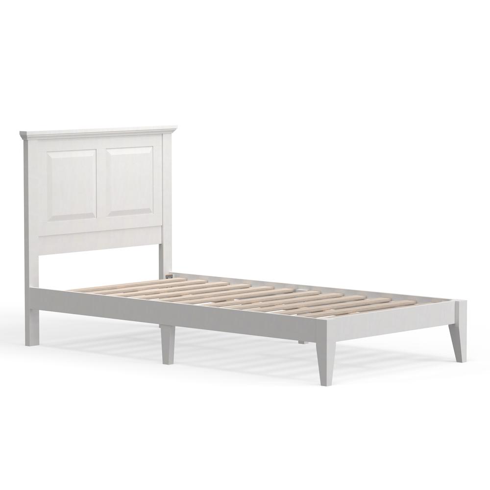 Cottage Style Wood Platform Bed in Twin - White. Picture 4